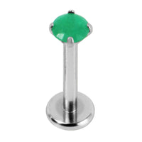 Titanium Internally Threaded Labrets 1.2mm - Titanium Claw Set Jewelled Round Natural Gemstone Tops