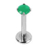 Titanium Internally Threaded Labrets 1.2mm - Titanium Claw Set Jewelled Round Natural Gemstone Tops