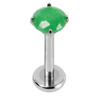 Titanium Internally Threaded Labrets 1.2mm - Titanium Claw Set Jewelled Round Natural Gemstone Tops
