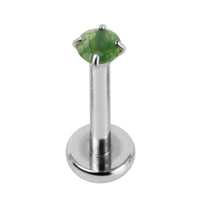 Titanium Internally Threaded Labrets 1.2mm - Titanium Claw Set Jewelled Round Natural Gemstone Tops