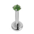 Titanium Internally Threaded Labrets 1.2mm - Titanium Claw Set Jewelled Round Natural Gemstone Tops
