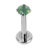 Titanium Internally Threaded Labrets 1.2mm - Titanium Claw Set Jewelled Round Natural Gemstone Tops