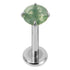 Titanium Internally Threaded Labrets 1.2mm - Titanium Claw Set Jewelled Round Natural Gemstone Tops