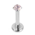 Titanium Internally Threaded Labrets 1.2mm - Titanium Claw Set Jewelled Round Natural Gemstone Tops