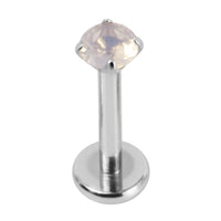 Titanium Internally Threaded Labrets 1.2mm - Titanium Claw Set Jewelled Round Natural Gemstone Tops