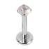 Titanium Internally Threaded Labrets 1.2mm - Titanium Claw Set Jewelled Round Natural Gemstone Tops