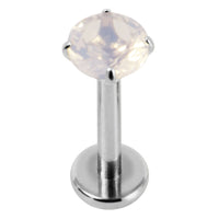 Titanium Internally Threaded Labrets 1.2mm - Titanium Claw Set Jewelled Round Natural Gemstone Tops