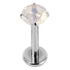 Titanium Internally Threaded Labrets 1.2mm - Titanium Claw Set Jewelled Round Natural Gemstone Tops