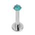 Titanium Internally Threaded Labrets 1.2mm - Titanium Claw Set Jewelled Round Natural Gemstone Tops