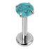 Titanium Internally Threaded Labrets 1.2mm - Titanium Claw Set Jewelled Round Natural Gemstone Tops