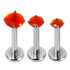 Titanium Triple Piercing with Titanium Tops - Internally Threaded Claw Set Natural Gemstone Tops 1.2mm