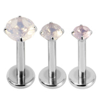 Titanium Triple Piercing with Titanium Tops - Internally Threaded Claw Set Natural Gemstone Tops 1.2mm