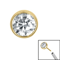 Titanium Threadless (Bend/Push fit) Bezel Set Jewelled Balls
