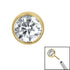 Titanium Threadless (Bend/Push fit) Bezel Set Jewelled Balls