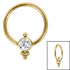 Titanium BCR with Titanium Clip In Bezel Set Single Jewelled Asia