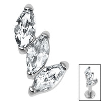 Titanium Claw Set 3 Jewel Climbing Marquise Fan Top for Internal Thread shafts in 1.2mm