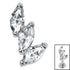 Titanium Claw Set 3 Jewel Climbing Marquise Fan Top for Internal Thread shafts in 1.2mm
