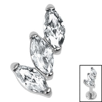 Titanium Claw Set 3 Jewel Climbing Marquise Fan Top for Internal Thread shafts in 1.2mm