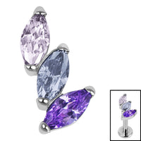 Titanium Claw Set 3 Jewel Climbing Marquise Fan Top for Internal Thread shafts in 1.2mm