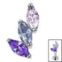 Titanium Claw Set 3 Jewel Climbing Marquise Fan Top for Internal Thread shafts in 1.2mm