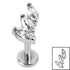 Titanium Internally Threaded Labrets 1.2mm - Titanium Claw Set 3 Jewel Climbing Marquise Fan