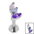Titanium Internally Threaded Labrets 1.2mm - Titanium Claw Set 3 Jewel Climbing Marquise Fan