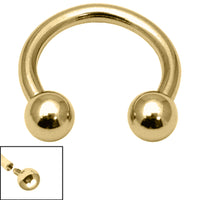 Gold Titanium Internally Threaded Circular Barbells (CBB) (Horseshoes) 1.2mm