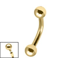 Gold Titanium Internally Threaded Micro Curved Bar 1.2mm