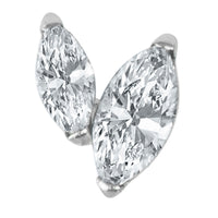 Titanium Claw Set Marquise Duo Top for Internal Thread shafts in 1.2mm