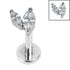 Titanium Internally Threaded Labrets 1.2mm - Titanium Claw Set Marquise Duo Top