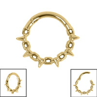 Titanium Spiked Chain Hinged Clicker Ring