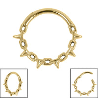 Titanium Spiked Chain Hinged Clicker Ring