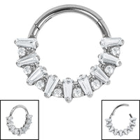 Titanium Claw Set Moonlight Jewelled Hinged Clicker Ring