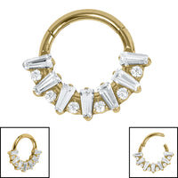 Titanium Claw Set Moonlight Jewelled Hinged Clicker Ring