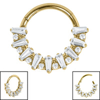 Titanium Claw Set Moonlight Jewelled Hinged Clicker Ring