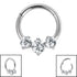 Titanium Claw Set 3 Jewel Hinged Clicker Ring