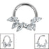Titanium Claw Set Falling Leaves Marquise Hinged Clicker Ring