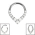 Titanium Claw Set V-Shape Pearl Hinged Clicker Ring