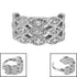 Steel Parisian Jewelled 3 Band Milgrain Cuff Hinged Clicker Ring