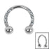 Titanium Claw Set Jewelled Lucky Horseshoe Circular Barbells (CBB) 1.2mm