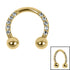Titanium Claw Set Jewelled Lucky Horseshoe Circular Barbells (CBB) 1.2mm