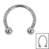 Titanium Claw Set Jewelled Lucky Horseshoe Circular Barbells (CBB) 1.2mm