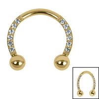 Titanium Claw Set Jewelled Lucky Horseshoe Circular Barbells (CBB) 1.2mm