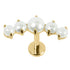 Titanium Internally Threaded Labrets 1.2mm - Titanium Claw Set Grace Pearl Crescent