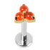Titanium Internally Threaded Labrets 1.2mm - Titanium Claw Set Carnelian Trinity stone top