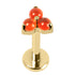 Titanium Internally Threaded Labrets 1.2mm - Titanium Claw Set Carnelian Trinity stone top