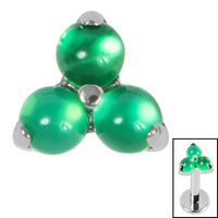 Titanium Claw Set Aventurine Trinity stone top for Internal Thread shafts in 1.2mm