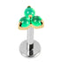 Titanium Internally Threaded Labrets 1.2mm - Titanium Claw Set Aventurine Trinity stone top