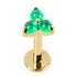 Titanium Internally Threaded Labrets 1.2mm - Titanium Claw Set Aventurine Trinity stone top