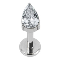Titanium Internally Threaded Labrets 1.2mm - Titanium Claw Set Teardrop Jewel